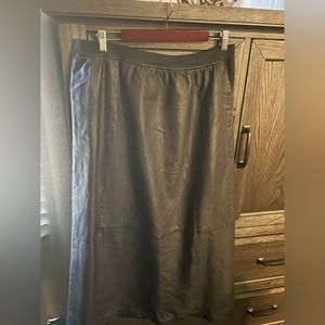 100% leather maxi skirt